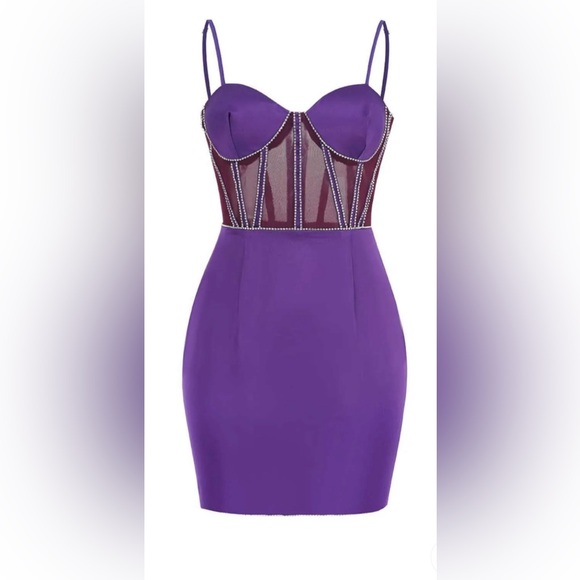 Retrofete Purple Strapless Prom Dress - Picture 3 of 15